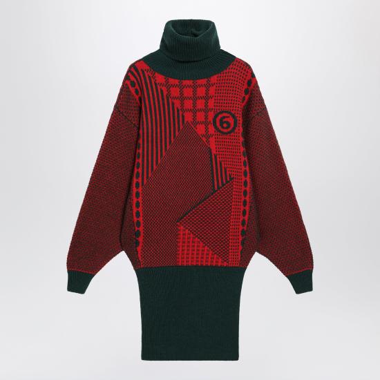 26FW MM6 메종마르지엘라 미디 원피스 S62DA0108M13354 Red