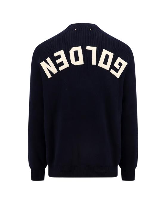 26FW 골든구스 로고 코튼 라운드넥 스웨터 GMP00841 P00066250486 BLUE - GOLDEN GOOSE