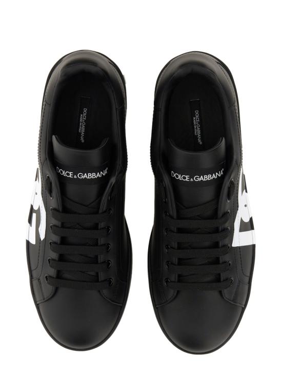 26FW 돌체앤가바나 DG 로고 카프스킨 나파 포르토피노 스니커즈 CS1772 AC3308B956 BLACK - DOLCE & GABBANA