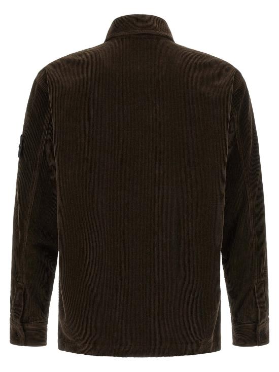 26FW 스톤 아일랜드 긴팔 셔츠 1200016 와 블라우스 브라운 - STONE ISLAND