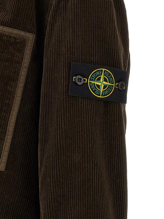 26FW 스톤 아일랜드 긴팔 셔츠 1200016 와 블라우스 브라운 - STONE ISLAND