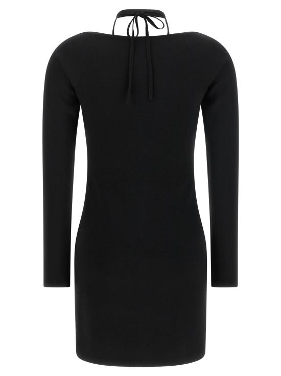 26FW 엘리자베타프랜치 숏 원피스 패브릭 스티치 니트 드레스 블랙 - ELISABETTA FRANCHI