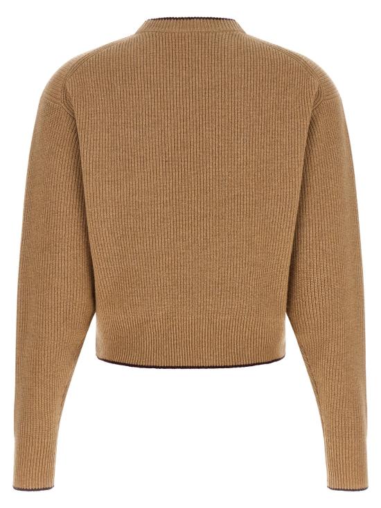 26FW 끌로에 스웨터 하트 인타르시아 스웨터, 베이지색 스웨터 및 가디건 - CHLOE