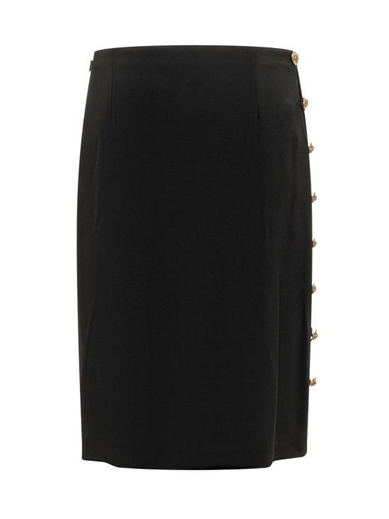 26FW 베르사체 미디 스커트 10269161A13362 1B000 BLACK - VERSACE