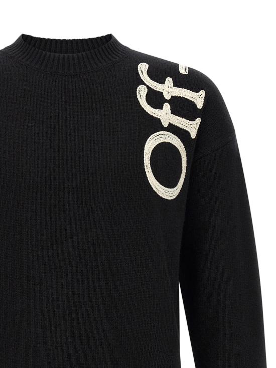 26FW 오프화이트 니트웨어 세로형 북적거리는 스웨터와 가디건 (화이트/블랙) - OFF WHITE