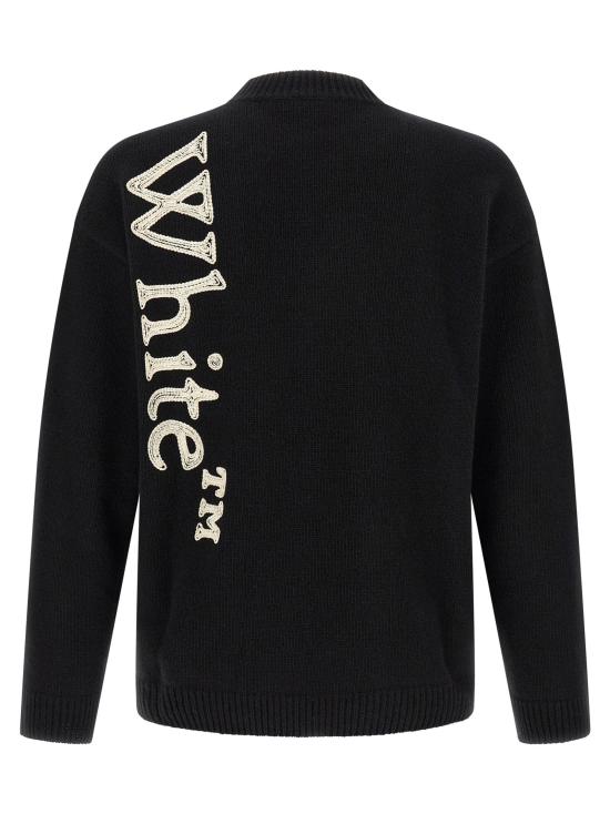 26FW 오프화이트 니트웨어 세로형 북적거리는 스웨터와 가디건 (화이트/블랙) - OFF WHITE