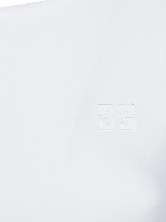 26SS 가니 소프트 코튼 립 반팔 티셔츠 A1050182 151 BRIGHT WHITE DOM - GANNI