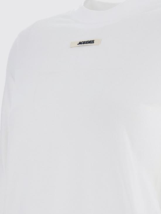 26FW 자크뮈스 그로그랭 로고 롱슬리브 티셔츠 TSW00155AJ00124 100 White - JACQUEMUS