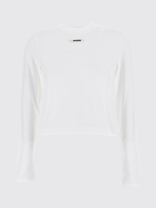 26FW 자크뮈스 그로그랭 로고 롱슬리브 티셔츠 TSW00155AJ00124 100 White - JACQUEMUS