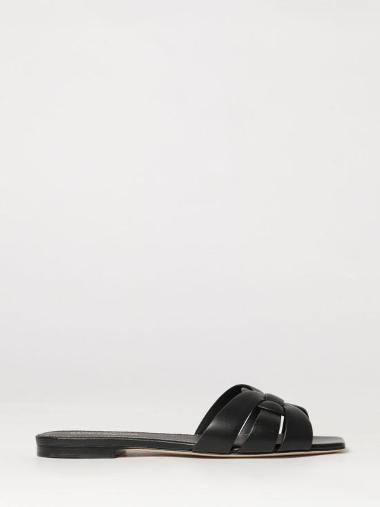 26FW 생로랑 스무스 레더 트리뷰트 플랫 뮬 571952BDA00 1000 Black