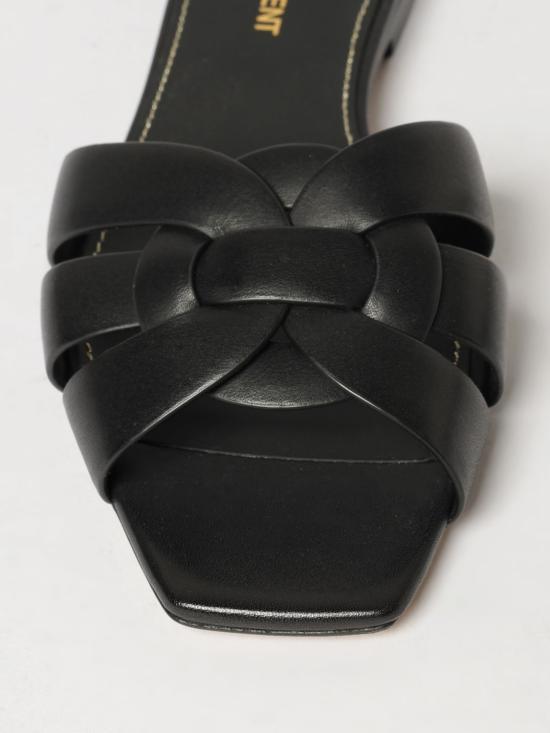26FW 생로랑 스무스 레더 트리뷰트 플랫 뮬 571952BDA00 1000 Black - SAINT LAURENT