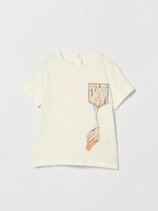 26FW [키즈] 펜디 티셔츠 BUI123AY8D F0TU9 Yellow Cream