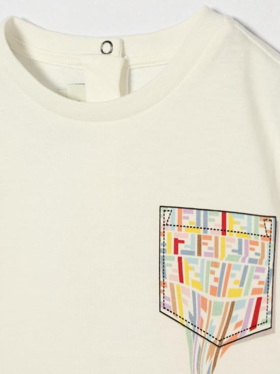 26FW [키즈] 펜디 티셔츠 BUI123AY8D F0TU9 Yellow Cream - FENDI