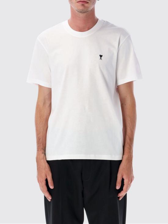 26FW 아미 스몰 하트 로고 라이트 코튼 저지 티셔츠 HTS346724 100 White