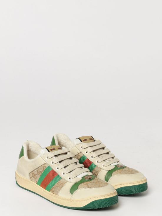 26FW 구찌 스크리너 레더 스니커즈 5704439Y920 9666 Beige - GUCCI