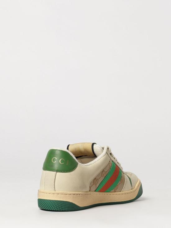 26FW 구찌 스크리너 레더 스니커즈 5704439Y920 9666 Beige - GUCCI