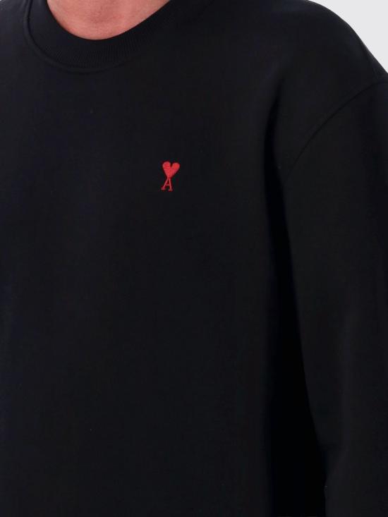 26FW 아미 스몰 하트 로고 스웨트셔츠 BFUSW035730 001 Black - AMI
