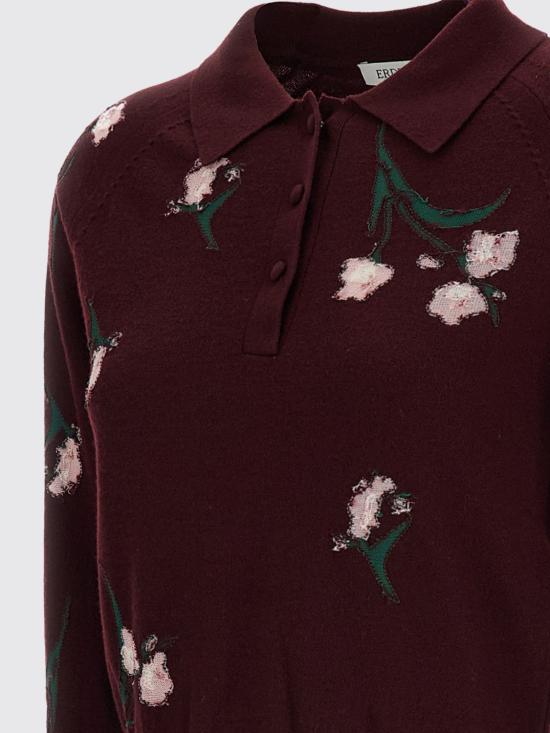 26FW 에르뎀 폴로 티셔츠 PF26KT5930256012 BORDEAUX Burgundy - ERDEM