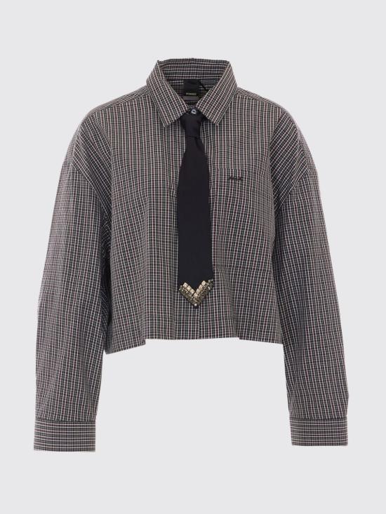 26FW 핑코 셔츠 107453A3FQ ZF6 Grey - PINKO