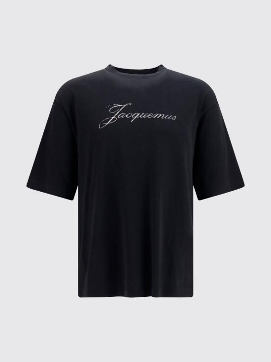 26FW 자크뮈스 로고 프린트 장식 티셔츠 TSM00639AJ00289 990 Black - JACQUEMUS
