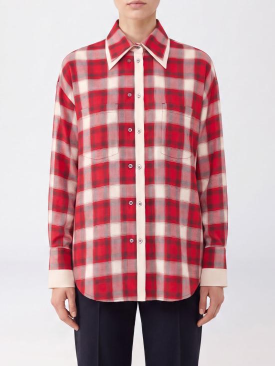 26FW 핑코 셔츠 107383A3HJ RZ5 Red