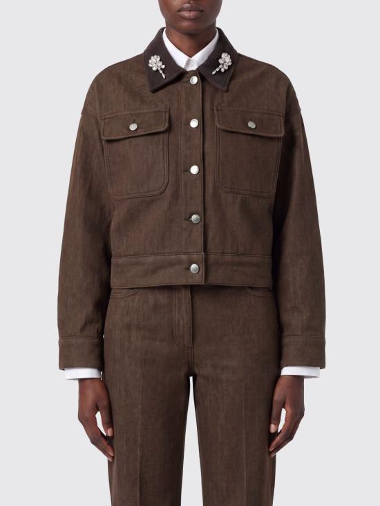 26FW 시몬로샤 자켓 6183B1355 TANPEARLCLEAR Brown