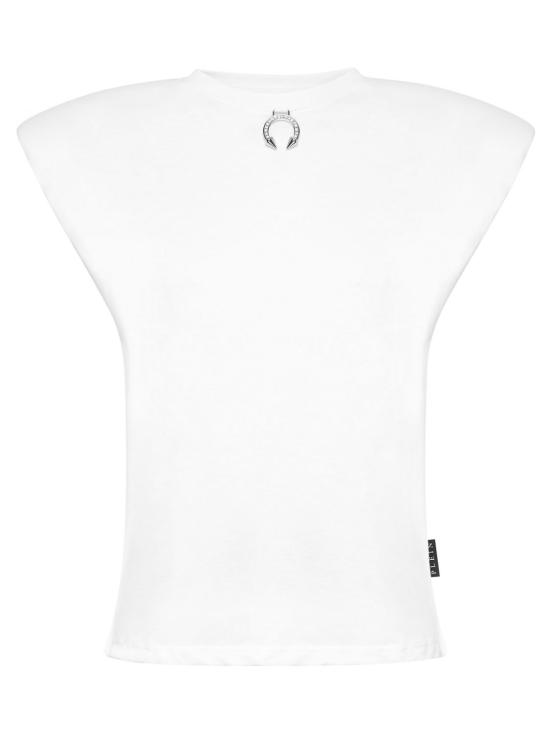 26SS 필립 플레인 탑 UADCWTK3553PJY002N 01 White - PHILIPP PLEIN