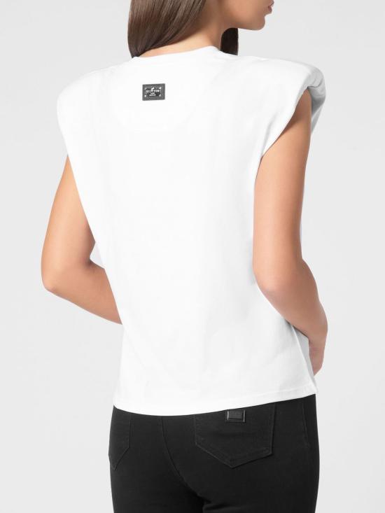 26SS 필립 플레인 탑 UADCWTK3553PJY002N 01 White - PHILIPP PLEIN