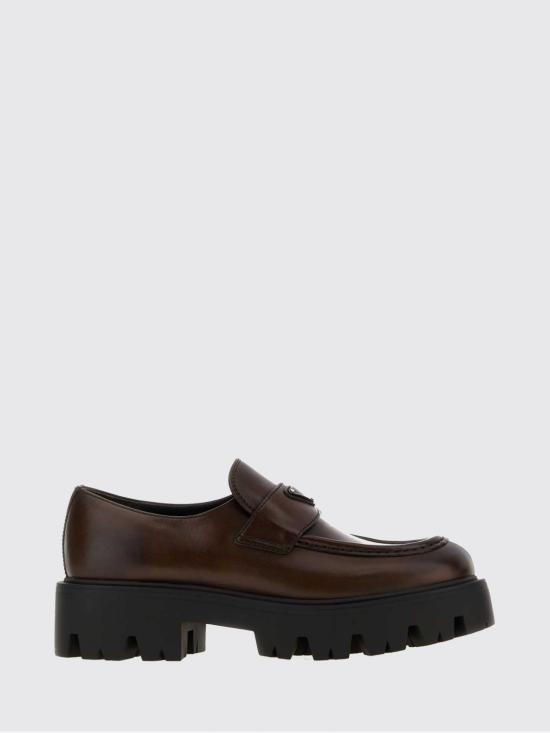 26FW 프라다 모노블럭 러버솔 레더 로퍼 1D185OFB0503KDP F0562 Brown