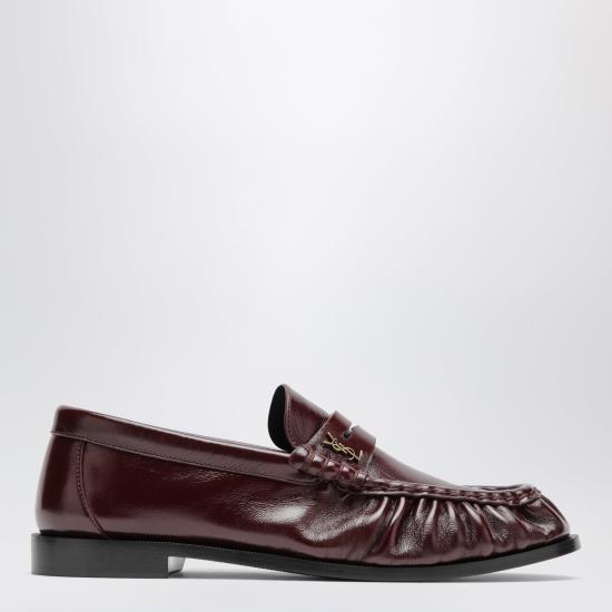 26FW 생로랑 빈티지 보르도 소프트 가죽 로퍼 A001MMAAFGB Burgundy