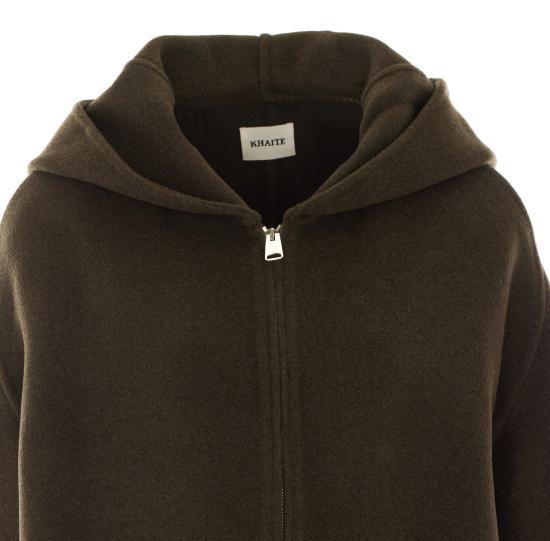 26FW 케이트 돌렘 울 블렌드 후드 자켓 6243547 716 Green - KHAITE