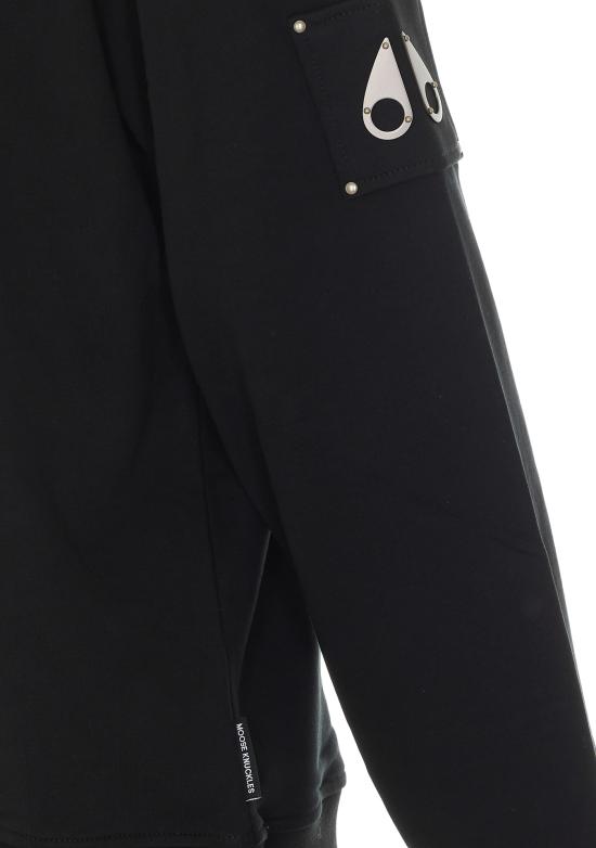 26FW 무스너클 하츠필드 크루넥 스웨트 셔츠 M35MS706 292 Black - MOOSE KNUCKLES