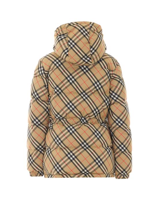 26FW 버버리 체크 나일론 후드 푸퍼 자켓 8110240 B9368 BEIGE - BURBERRY
