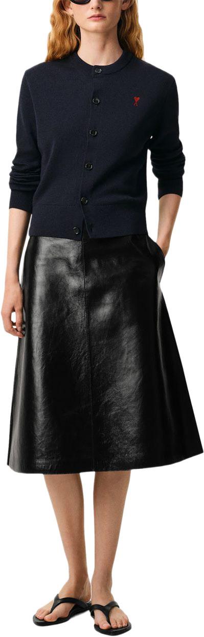 26FW 아미 크루넥 울 가디건 FKC361001414 NAVY - AMI