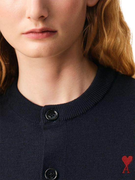 26FW 아미 크루넥 울 가디건 FKC361001414 NAVY - AMI