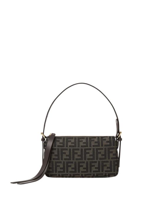 26FW 펜디 FF 자카드 지퍼 탑 스몰 숄더백 8BS123 B17A Black