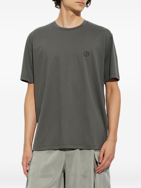 26FW 조르지오 아르마니 반팔 티셔츠 GM004657TE18291U8092 Grey - GIORGIO ARMANI
