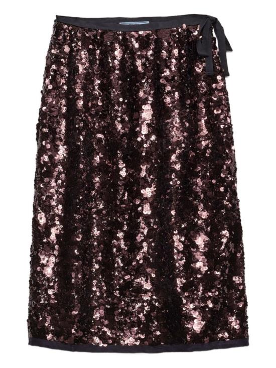 25FW 프라다 미디 스커트 P120ZRS OOO176AF0051 Burgundy