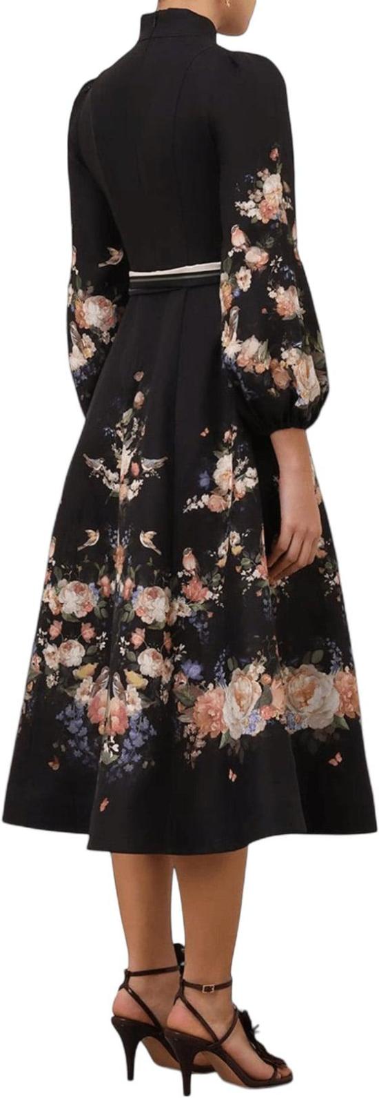 26FW 짐머만 롱 원피스 ZIMMERMANN9143DF261BLBQVALIANTBUTTONMIDIDRESSBLACKDESSIN - ZIMMERMANN