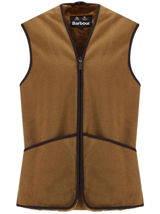 26FW 바버 웜 파일 웨이스트코트 집 인 라이너 MLI0004BR31 Brown