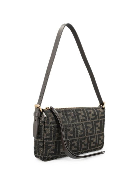 26FW 펜디 FF 자카드 지퍼 탑 스몰 숄더백 8BS123B17AF14YN Black