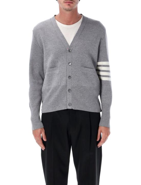 26FW 톰브라운 울 4바 브이넥 가디건 MKC160A00014055 Grey