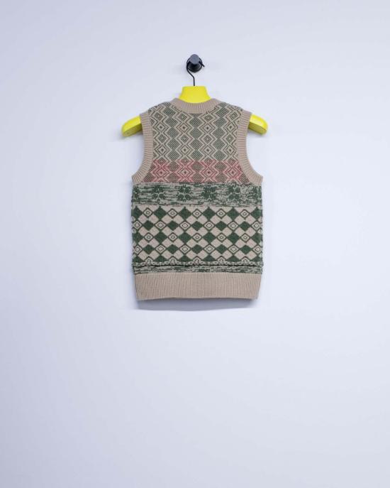  드리스 반 노튼 니트 베스트 Dries Van Noten 샴페인 자카드 울 마호바 - DRIES VAN NOTEN