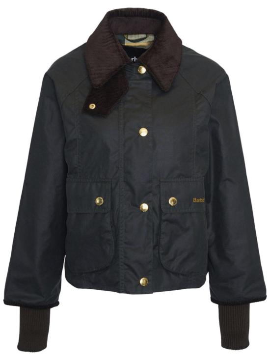 26FW 바버 크롭드 비드넬 왁스 재킷 LWX1403SG51 Black