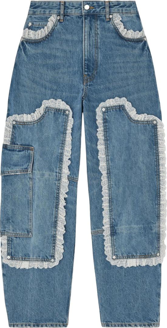 26FW 가니 데님 팬츠 GANNIA1190007569RIGIDDENIMLACEAUDRIJEANSCARPENTERJEANSBLUE