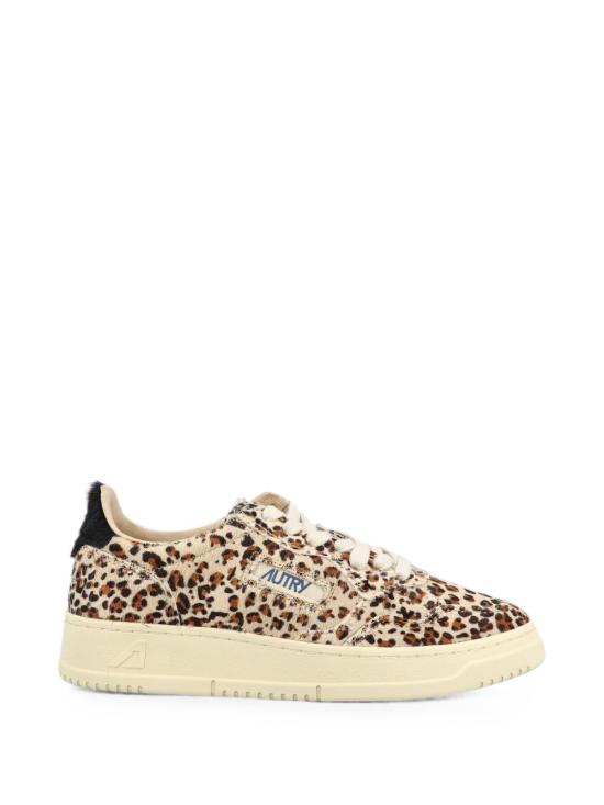 26FW 오트리 메달리스트 로우 레더 스니커즈 AULW JA04 LEOPARD PRINT