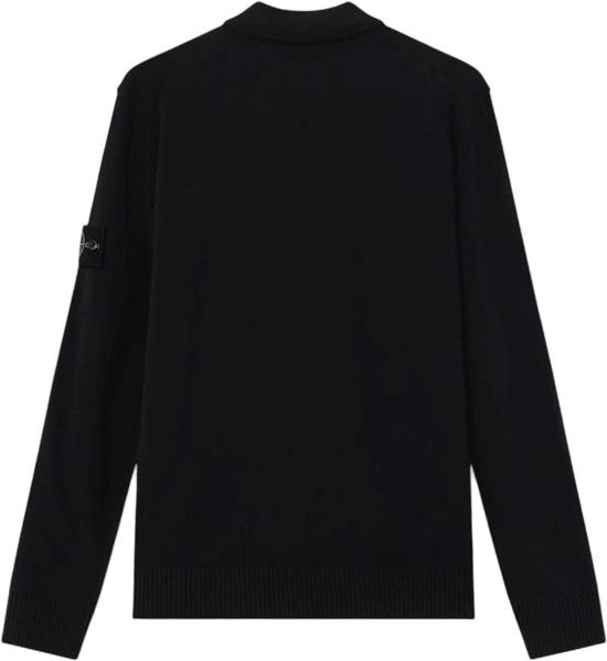 26FW 스톤 아일랜드 폴로 티셔츠 STONEISLANDL2S155100018S00B4V0029LIGHTRWSGEELONGWOOLPOLOSHIRTBLACK - STONE ISLAND