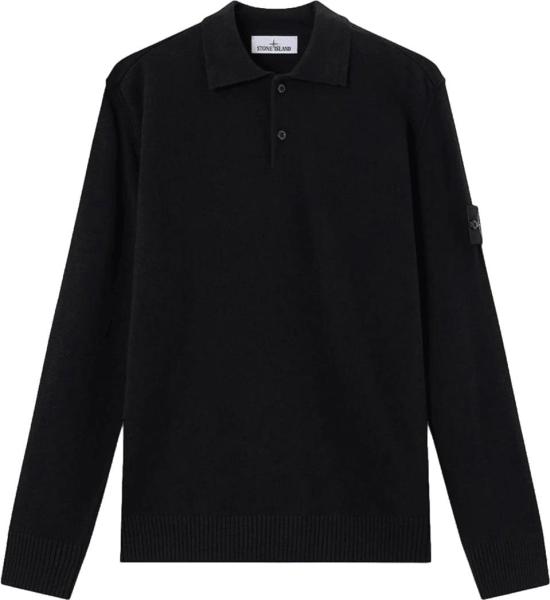 26FW 스톤 아일랜드 폴로 티셔츠 STONEISLANDL2S155100018S00B4V0029LIGHTRWSGEELONGWOOLPOLOSHIRTBLACK