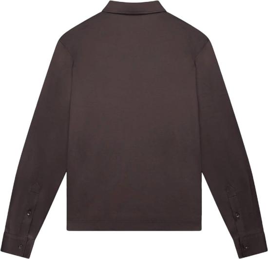 26FW 발렌차 폴로 티셔츠 SUPIMAZIPCOLLARLONGSLEEVEPOLOSHIRT BROWN - VALENZA