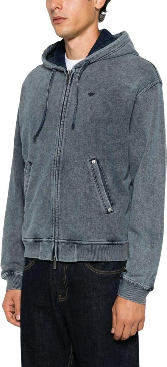 26FW 엠포리오 아르마니 후드 티셔츠 EM006409AF27349UB109 BLUE - EMPORIO ARMANI